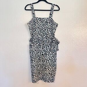 DKNY Belted Floral Midi Dress